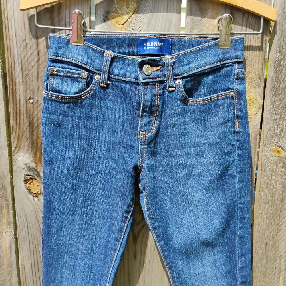 Old Navy Skinny Jeans Girls size 12 Medium Wash Denim Adjustable Waist